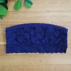 PINK | navy blue lace bandeau bralette